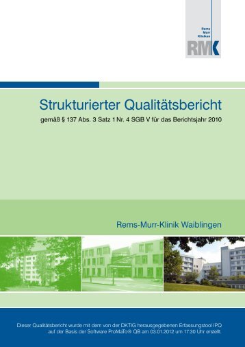 Strukturierter Qualitätsbericht - Rems-Murr-Klinik