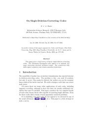 On Single-Deletion-Correcting Codes 1 Introduction - AT&T Labs ...