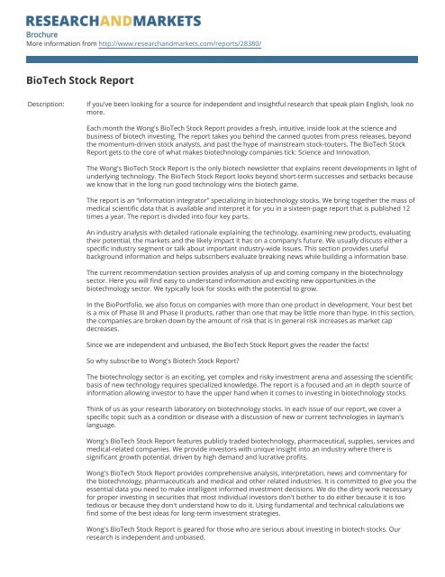 Pdf Brochure Research And Markets