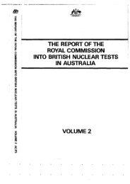 the report of the royal commission into british nuclear tests in ...