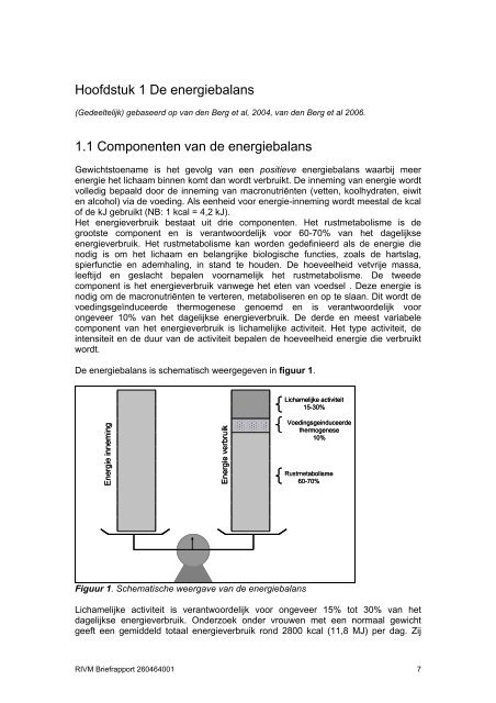 Effect van veranderingen en de energie-inneming of de ... - Rivm