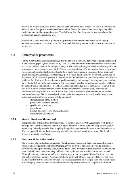 Toxicity measurements in concentrated water samples - Rivm