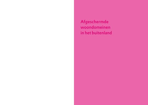 Afgeschermde woondomeinen in Nederland - Verdieping ... - Rivm