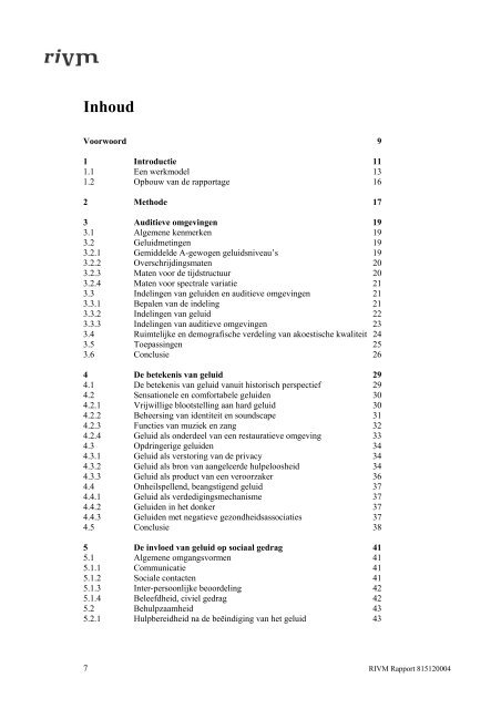 De maatschappelijke betekenis van geluid - Rivm