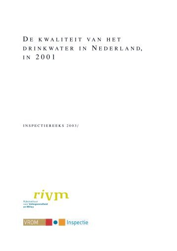 RIVM rapport 703719003 De kwaliteit van het drinkwater in ...