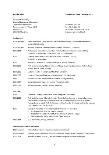 CV (download pdf) - ROA - Maastricht University