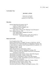 Russell Peck's CV - University of Rochester