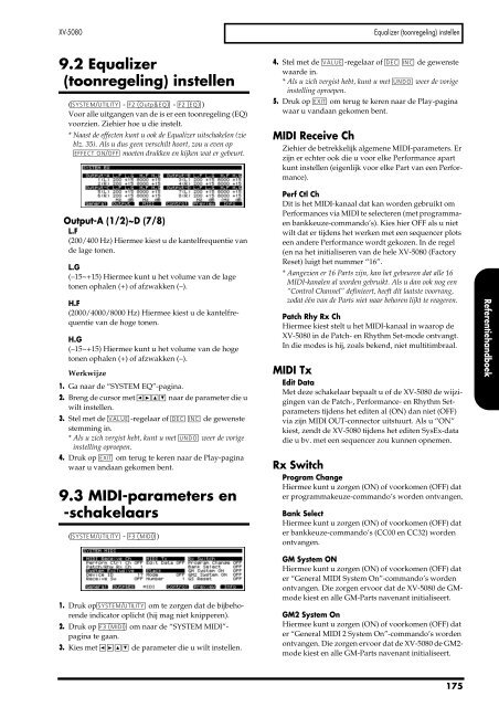 XV-5080 Gebruikers Handleiding - Roland