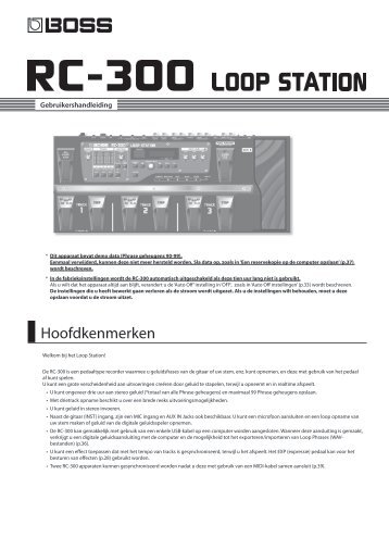 RC-300 Handleiding - Roland
