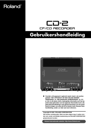 CD-2 Gebruikers Handleiding - Roland