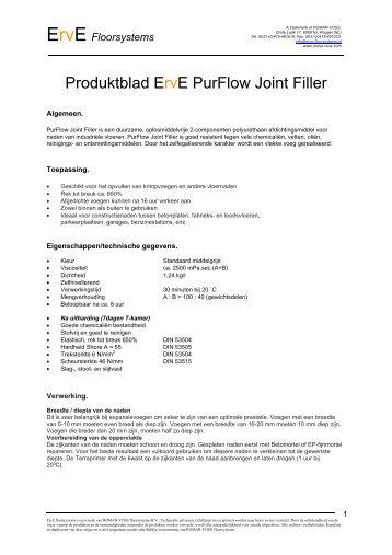 Produktblad ErvE PurFlow Joint Filler - Romar-Voss BV