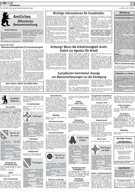 Ausgabe 12 / 2005 - Singener Wochenblatt