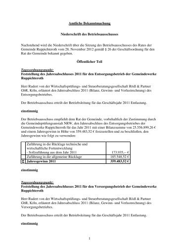 finden Sie die Niederschrift als PDF - Gemeinde Ruppichteroth