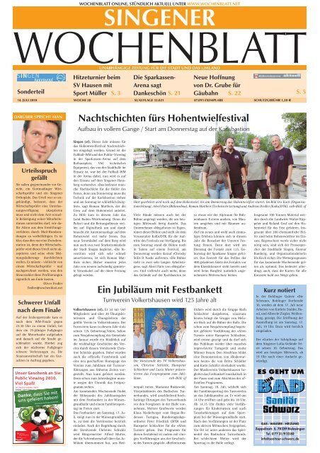 14. Juli 2010 - Singener Wochenblatt