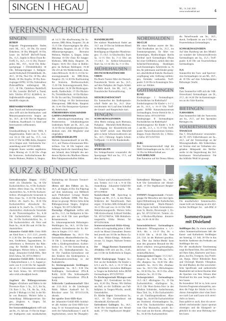 14. Juli 2010 - Singener Wochenblatt