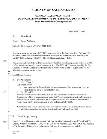 Planning Department Memo format - sacog