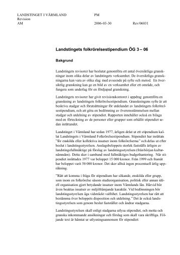 ÖG Landstingets folkrörelsestipendium - Landstinget i Värmland