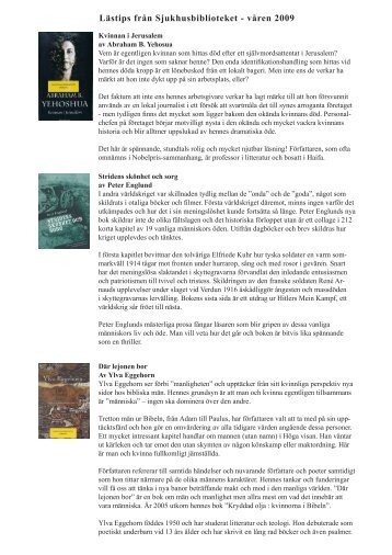 Lästips från Sjukhusbiblioteket - våren 2009