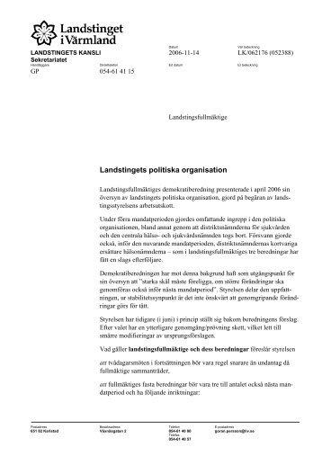 Datum Vår beteckning - Landstinget i Värmland