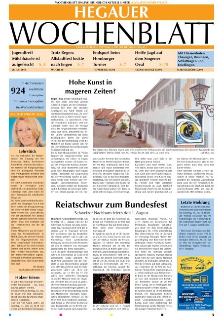 Ausgabe 30 / 2010 - Singener Wochenblatt