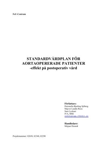 Standardvårdplan - Landstinget Sörmland