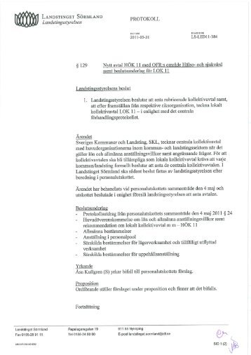 129 Nytt avtal HÖK 11 med OFR:s område Hälso- och sjukvård samt ...