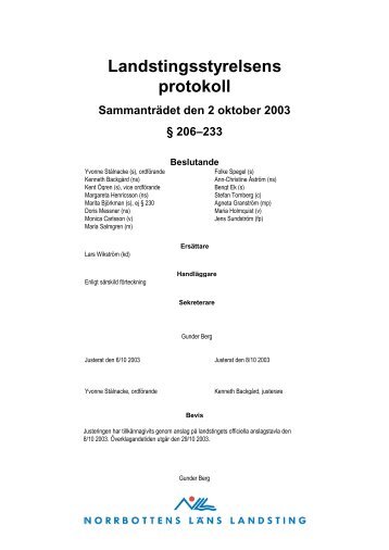 2 oktober - Norrbottens läns landsting