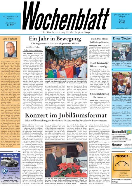 28. Dez. 2006 - Singener Wochenblatt