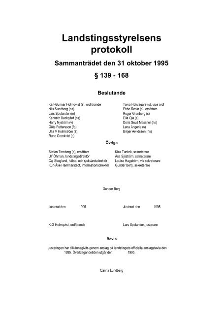 31 oktober - Norrbottens läns landsting