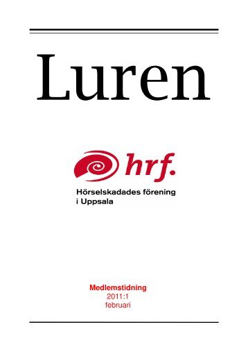 Luren 1-2011 - Hörselskadades förening i Uppsala