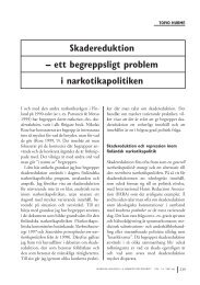 Skadereduktion – ett begreppsligt problem i narkotikapolitiken