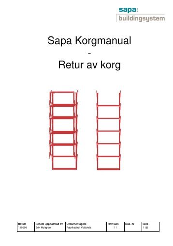 Sapa Korgmanual - Retur av korg - Sapa Group