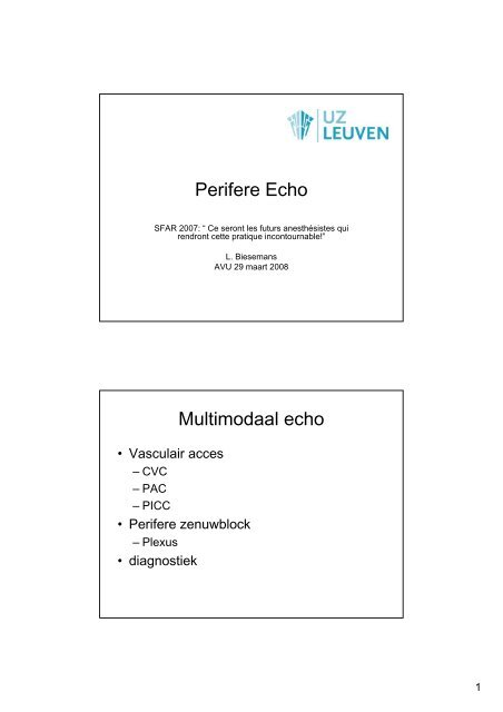 Perifere Echo Multimodaal echo