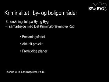 Kriminalitet i by- og boligområder - tryghed, frygt & kriminalitet