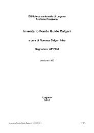 Inventario Fondo Guido Calgari