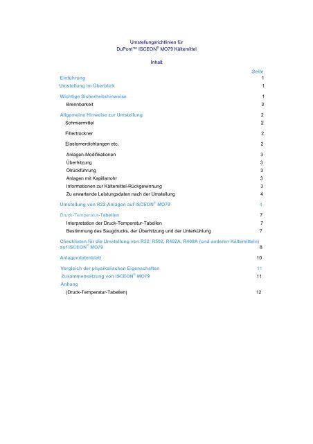 Umstellungsrichtlinien für Kältemittel - Schiessl