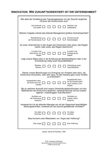 innovation: wie zukunftsorientiert ist ihr unternehmen?