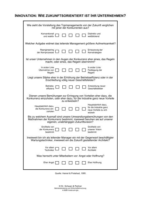 innovation: wie zukunftsorientiert ist ihr unternehmen?