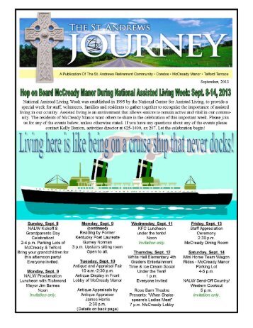 St. Andrews Retirment Community September Newsletter