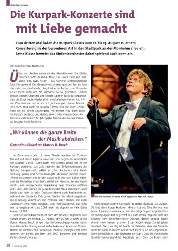 Die Kurpark-Konzerte sind mit Liebe gemacht - Bad Aachen
