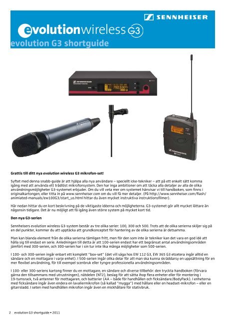 Shortguide - Sennheiser