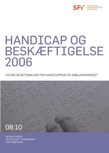 Handicap og beskæftigelse i 2006 - Vilkår og betingelser for ... - SFI
