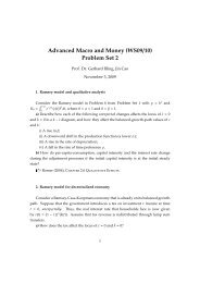 Advanced Macro and Money (WS09/10) Problem Set 2