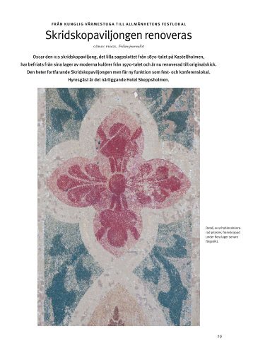 Skridskopaviljongen renoveras, tidskriften Kulturvärden 2009:3