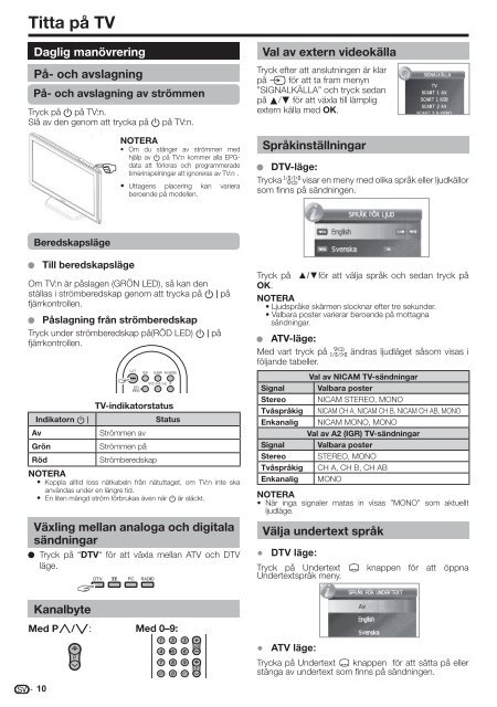 LC-32DH500E/S/DH510E/S Operation-Manual SE - Sharp