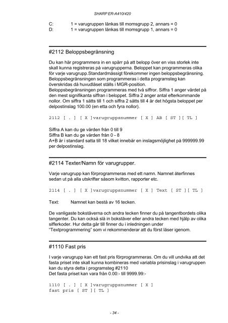 ER-A410/A420 Operation-Manual SE - Sharp