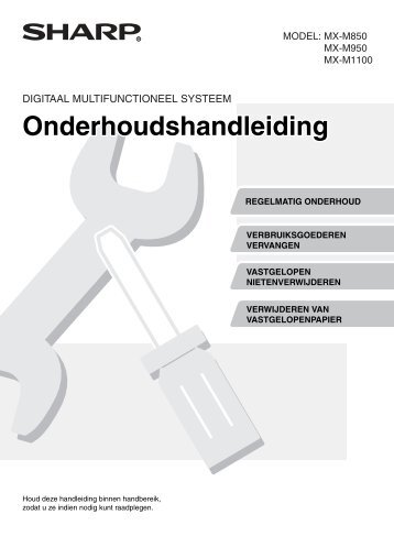 MX-M850/M950/M1100 Operation-Manual Maintenance ... - Sharp