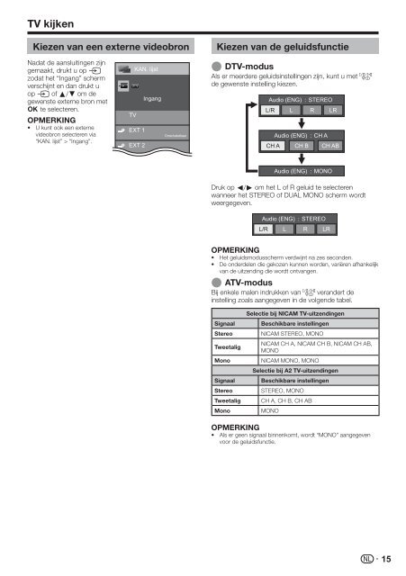 LC-40/46LE820E/LE810E/52LE820E Operation-Manual NL - Sharp