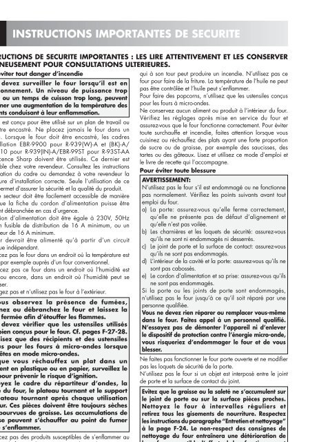 R-939-A/93ST-AA Operation-Manual DE FR NL - Sharp