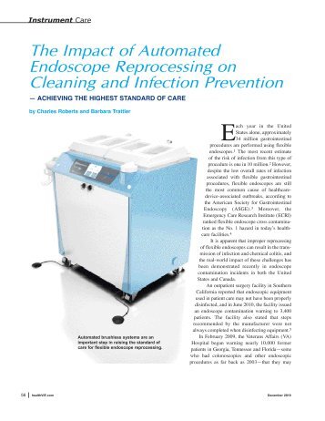 The Impact of Automated Endoscope Reprocessing on Cleaning ...